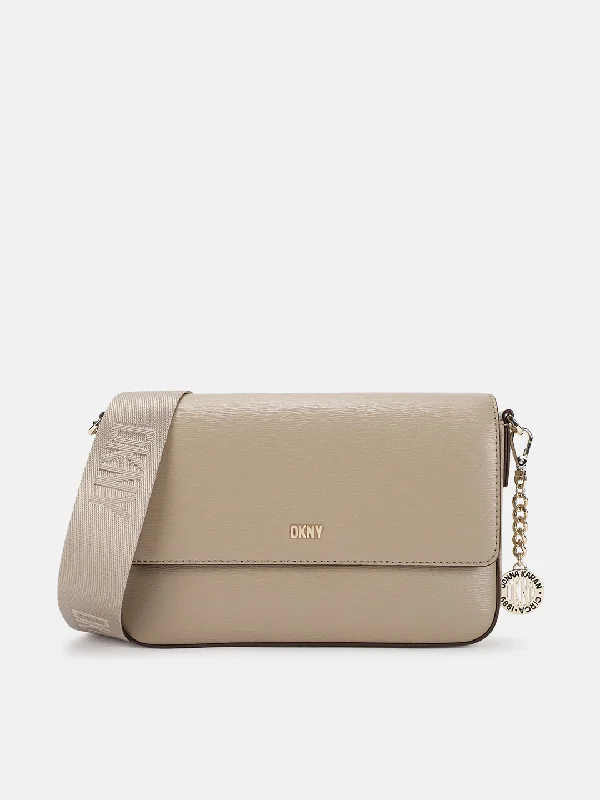 Dkny Women Beige Solid Crossbody