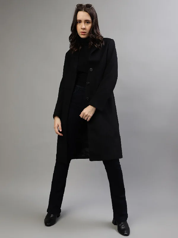 Gant Women Solid Notched Lapel Full Sleeves Overcoat