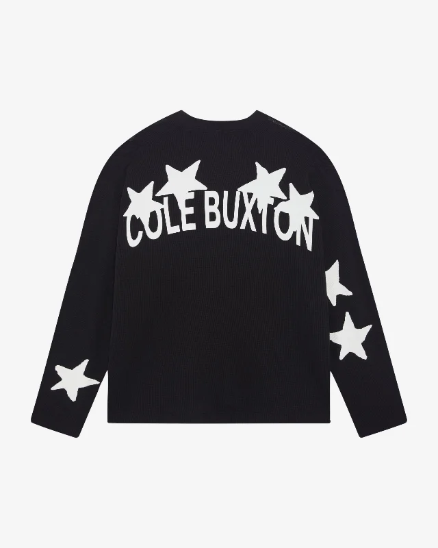 WAFFLE PAINTED STAR LONG SLEEVE T-SHIRT