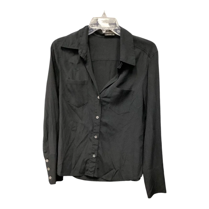 Blouse Long Sleeve By Bcbgmaxazria In Black, Size: M