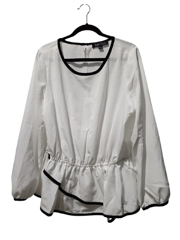 Blouse Long Sleeve By Clothes Mentor In Black & White, Size: 1x