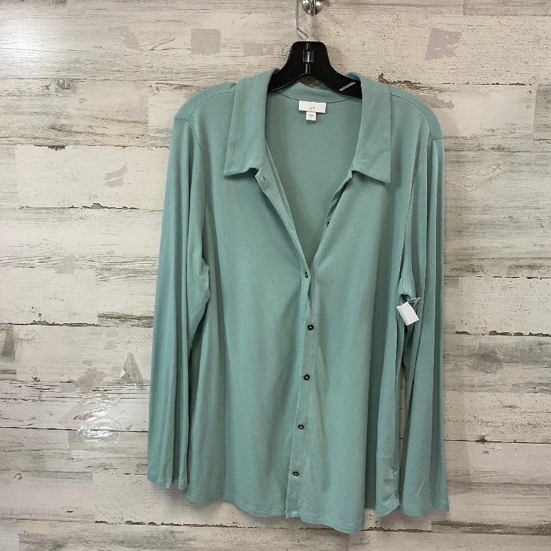 Blouse Long Sleeve By J. Jill In Green, Size: Xl