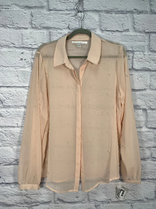 Blouse Long Sleeve By Lc Lauren Conrad In Cream, Size: L