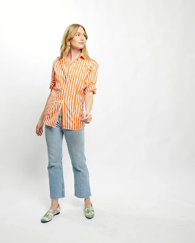 Fiona Blouse in Orange Bold Stripe