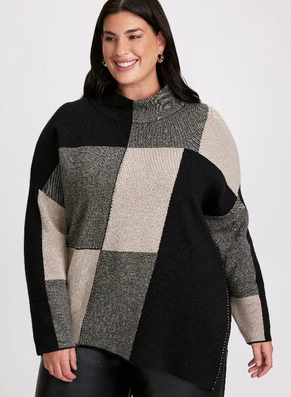 Joseph Ribkoff - Mock Neck Colour Block Sweater