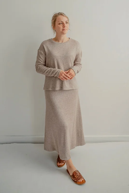 Kensington A-line Sweater Skirt in Cocoa