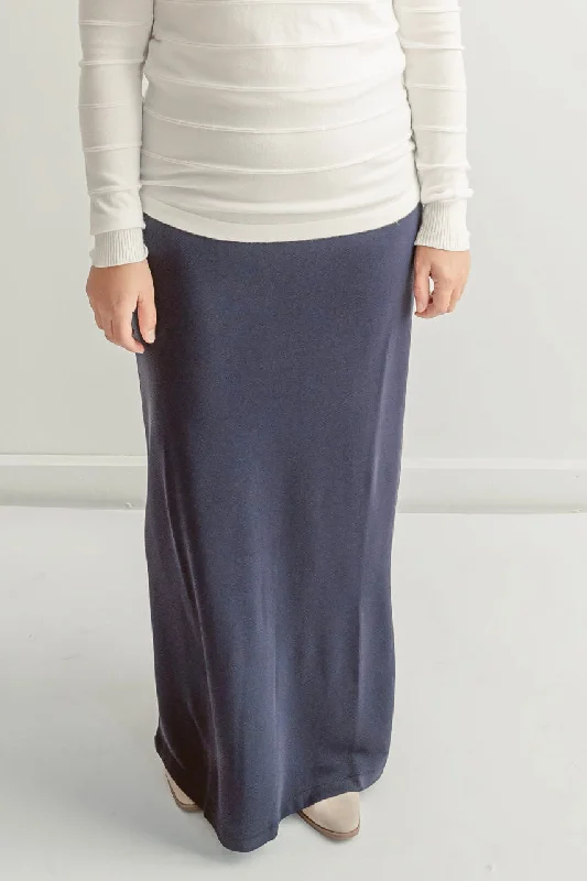 Loretta Knit Maxi Skirt in Navy