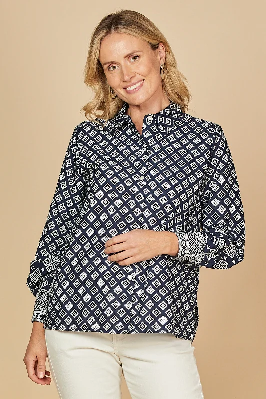 Sam Shirt in Navy Iris