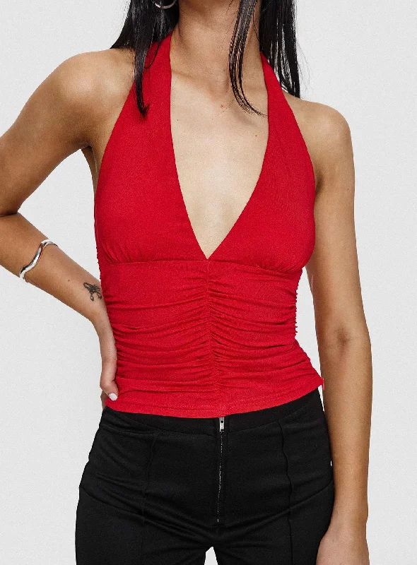 Temptress Halter Top Red