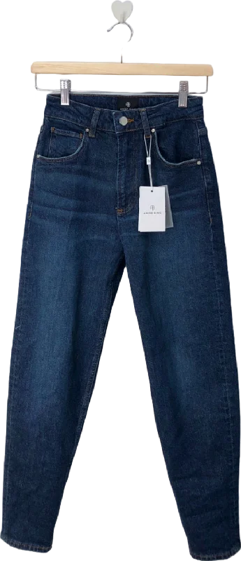 Anine Bing Dark Blue High-Waisted Jeans  Size UK 6