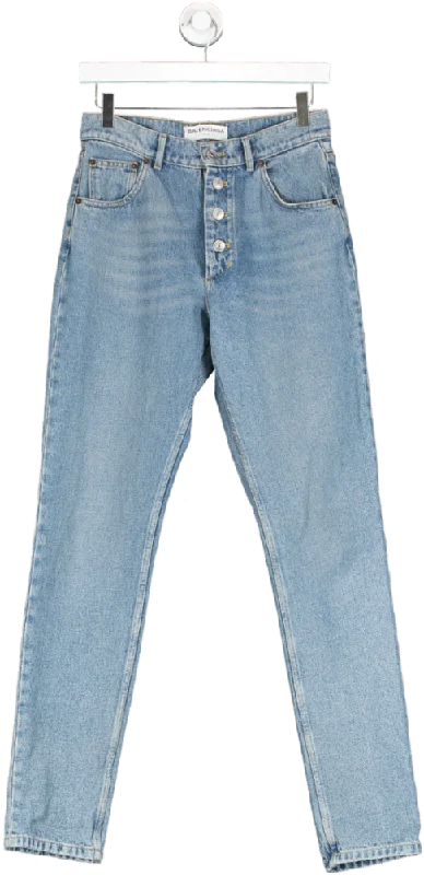 Balenciaga Blue High Rise Slim Cut Jeans UK 10