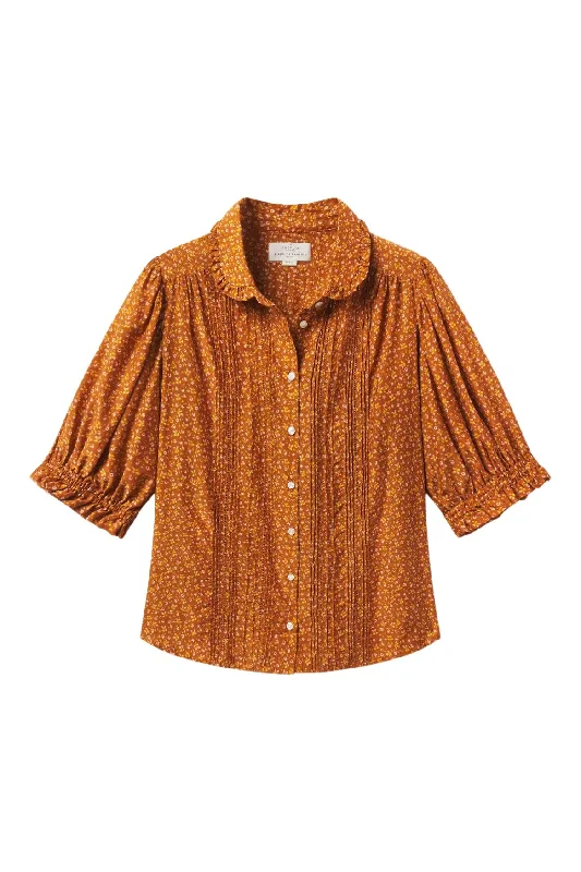 Trovata Birds of Paradis Gemma Blouse in Pecan Ditsy