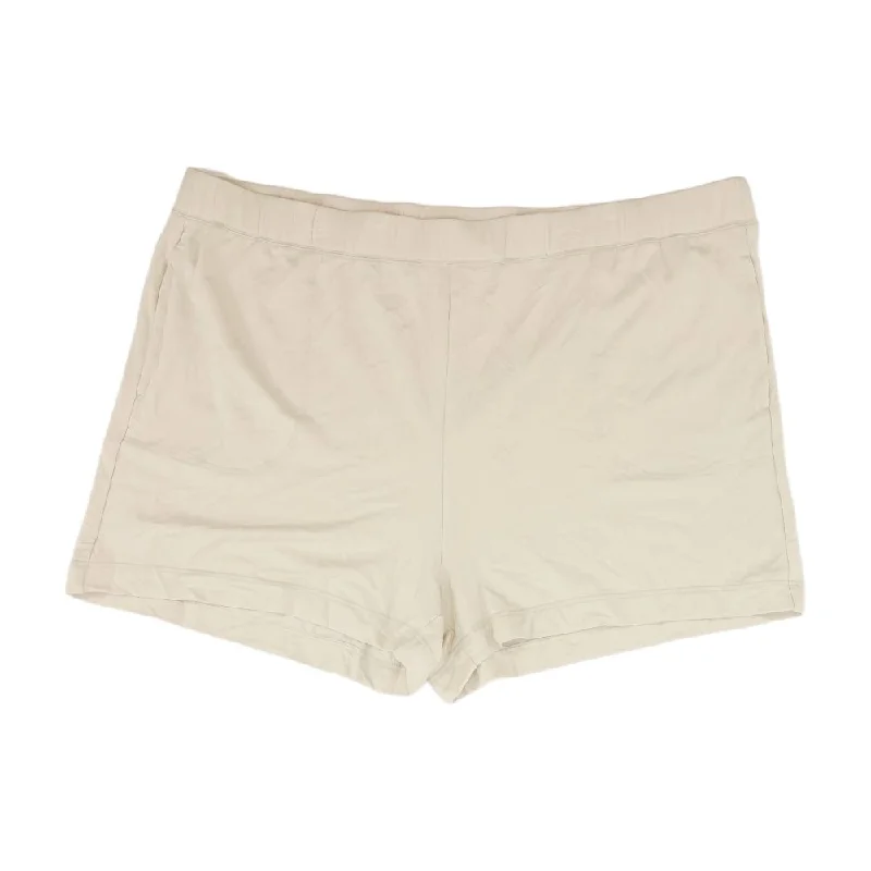 Beige Solid Active Shorts