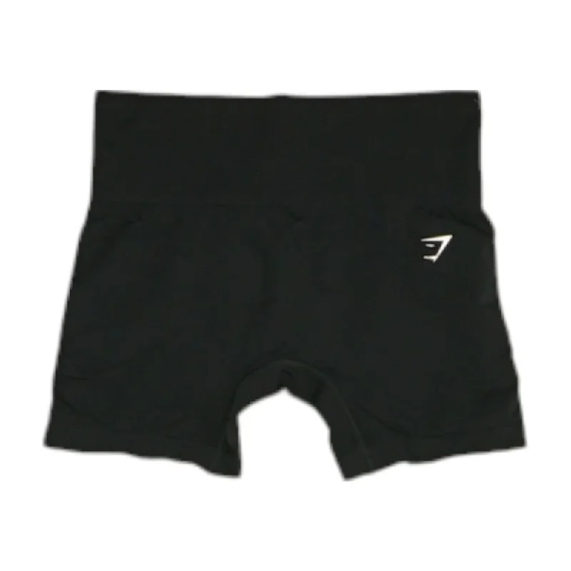 Black Solid Active Shorts