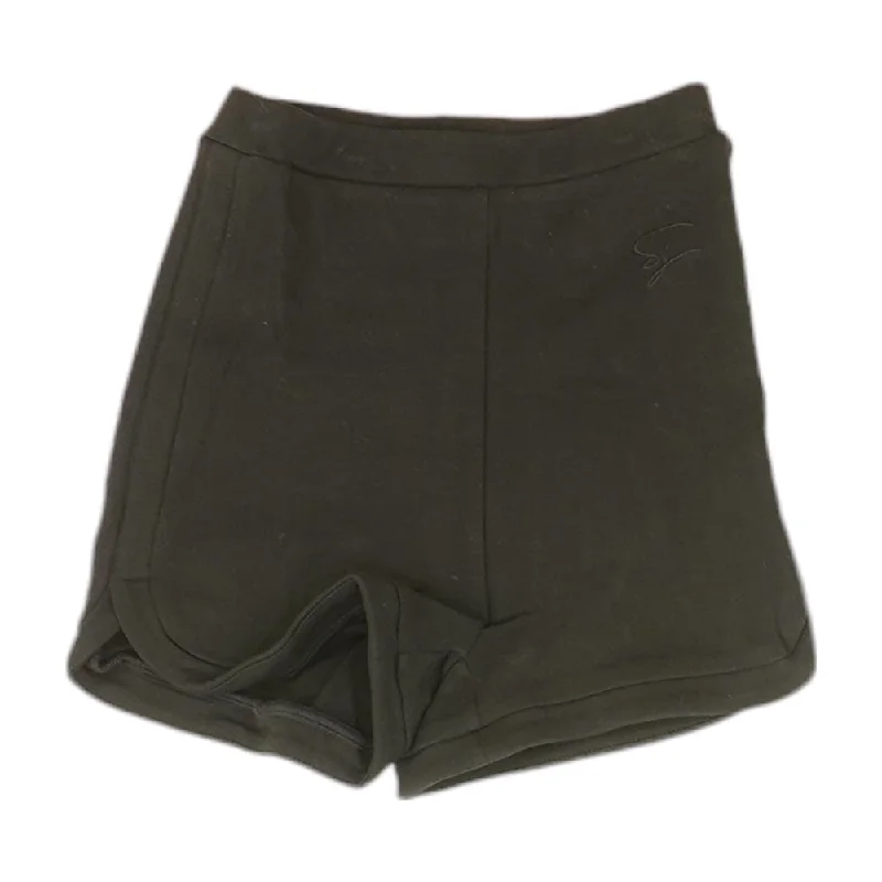 Black Solid Active Shorts