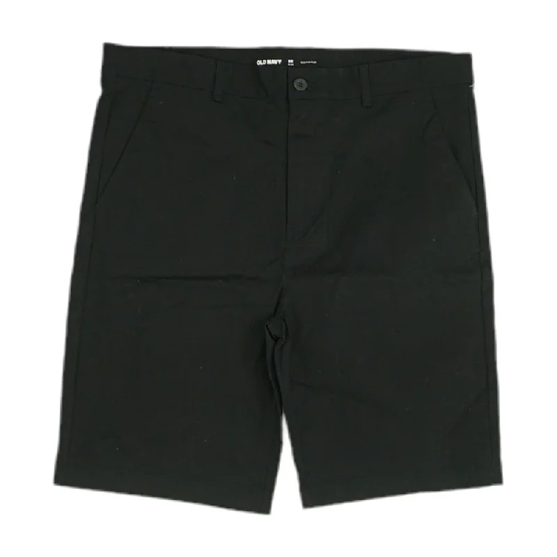 Black Solid Chino Shorts