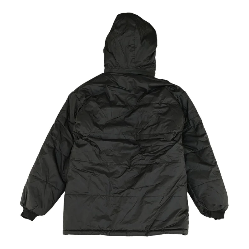 Black Solid Puffer Jacket