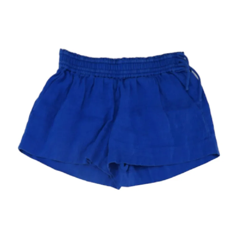 Blue Herringbone Shorts