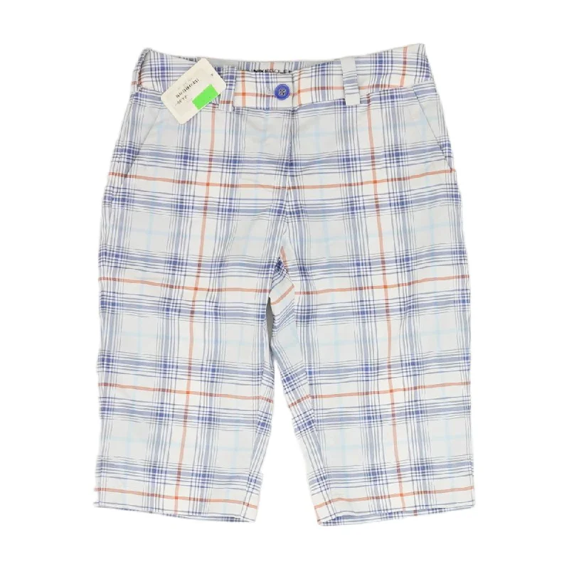 Blue Plaid Chino Shorts