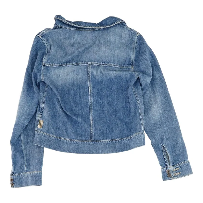 Blue Solid Denim Jacket