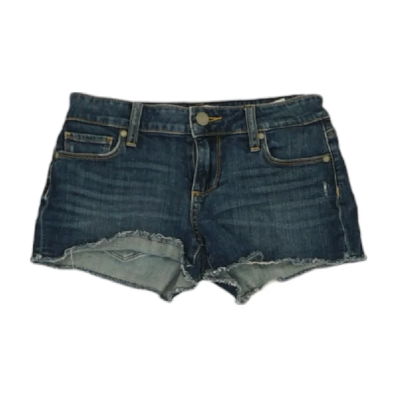 Blue Solid Denim Shorts