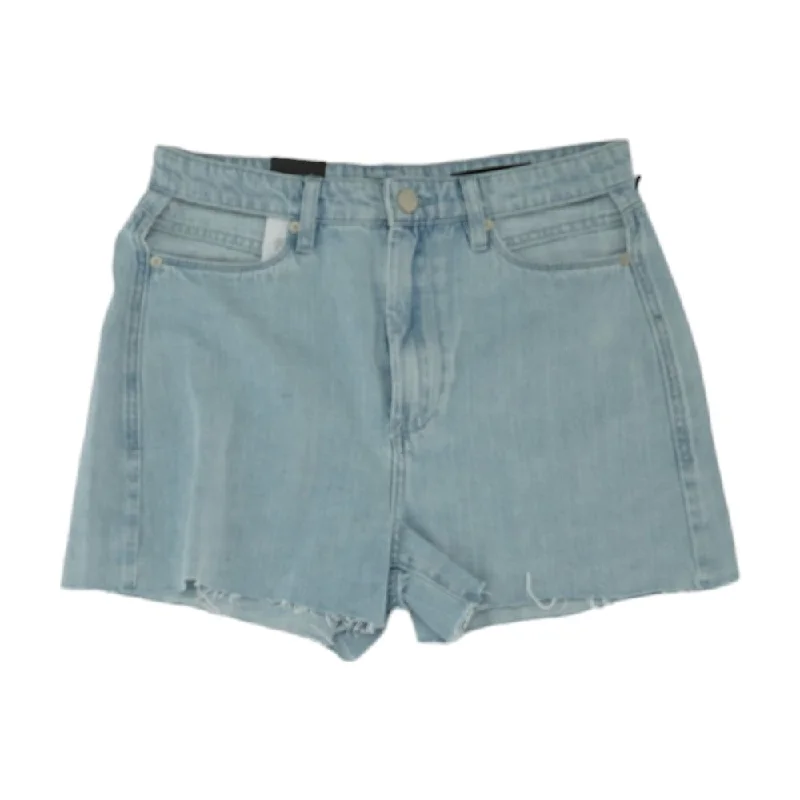 Blue Solid Denim Shorts