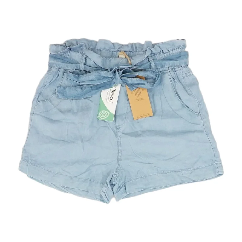 Blue Solid Shorts