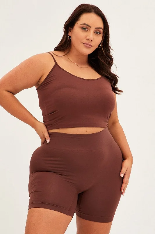 Brown Bike Shorts Seamless