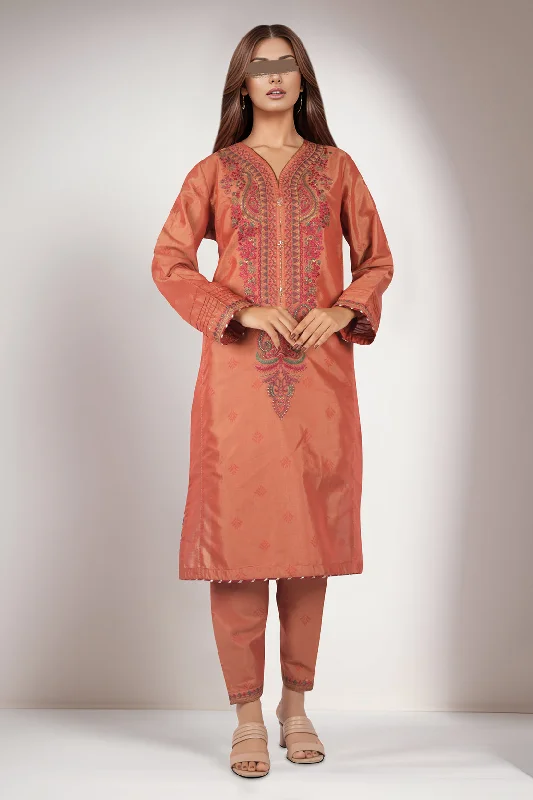 Embroidered Cotton Jacquard Stitched 2 Piece