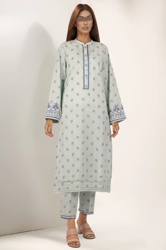 Embroidered Cotton Jacquard Stitched 2 Piece (Shirt/Trouser)