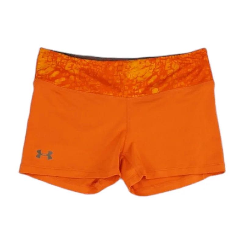 Orange Solid Active Shorts