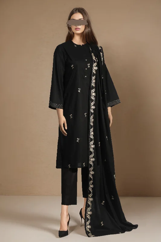 Solid Emb Lawn Stitched 2 Piece (Shirt/Dupatta)