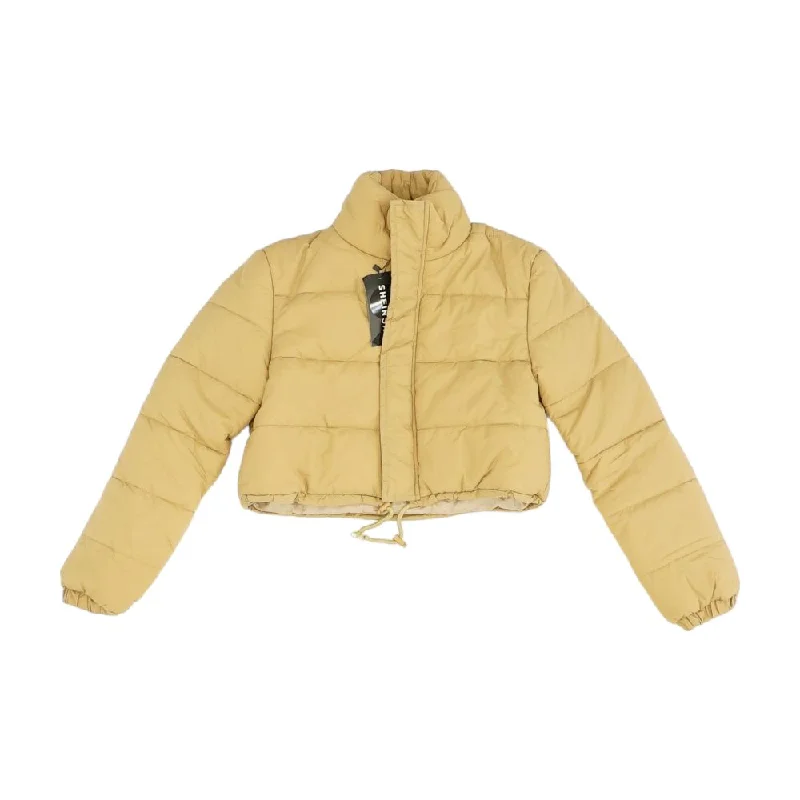 Tan Solid Puffer Jacket