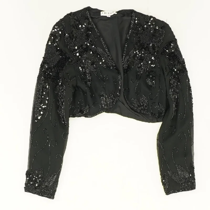 Vintage Black Silk Embellished Bolero