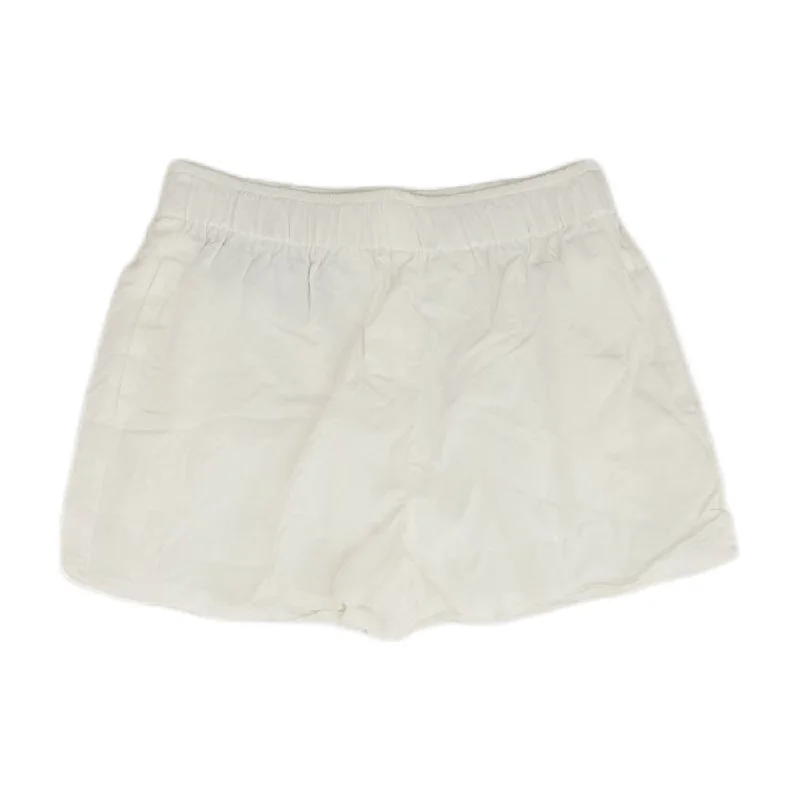 White Solid Shorts