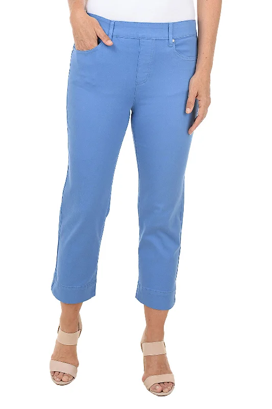 Denim Pull-On Kick Flare Crop Pant