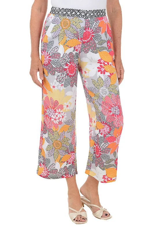 Pink Floral Diamond Palazzo Pant