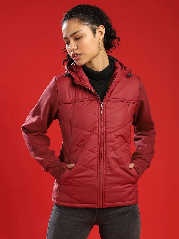 Campus Sutra Women Solid Stylish Casual Bomber Jacket