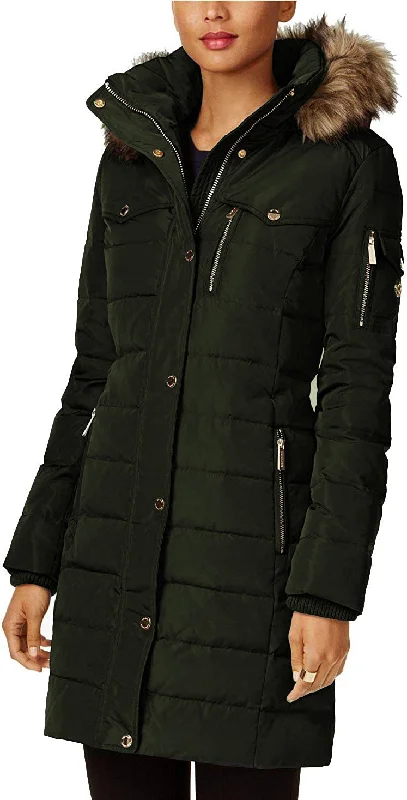 Michael Michael Kors Women's Dark Moss 3/4 Down Puffer Coat