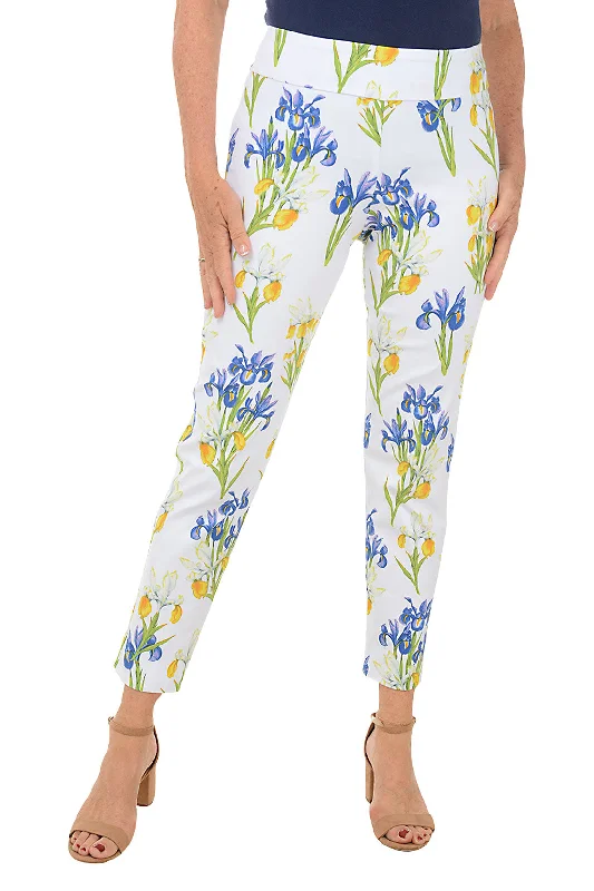 White Iris Pull-On Ankle Pant