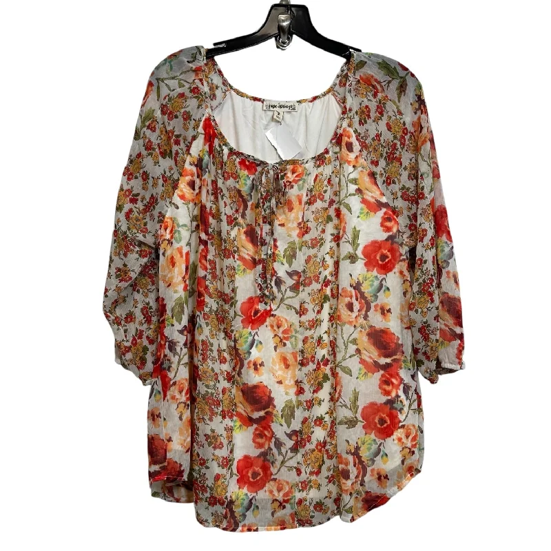 Top 3/4 Sleeve By Clothes Mentor In Floral, Size: M