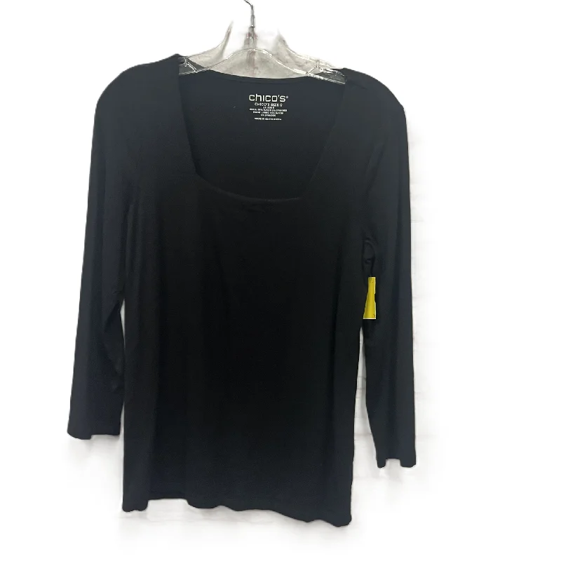 Top Long Sleeve By Chicos In Black, Size: S