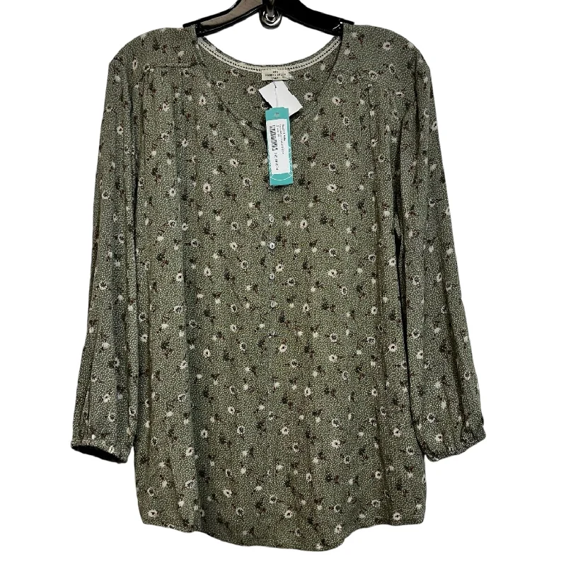 Top Long Sleeve By Clothes Mentor In Floral, Size: M