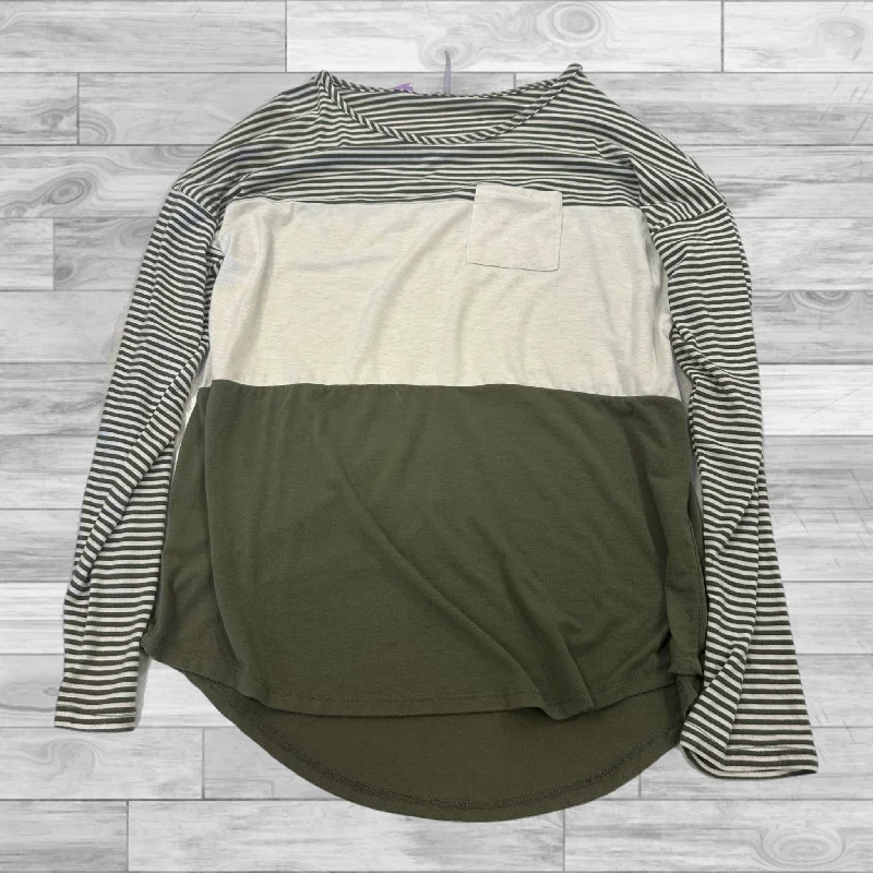 Top Long Sleeve By Clothes Mentor In Green & White, Size: 3x