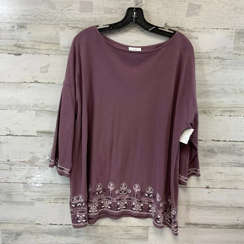 Tunic 3/4 Sleeve By J. Jill In Mauve, Size: Xl