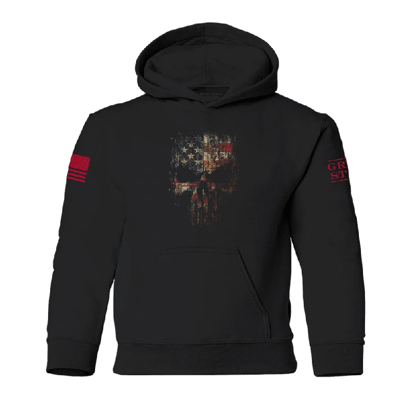 Youth Red Blood American Reaper Hoodie - Black