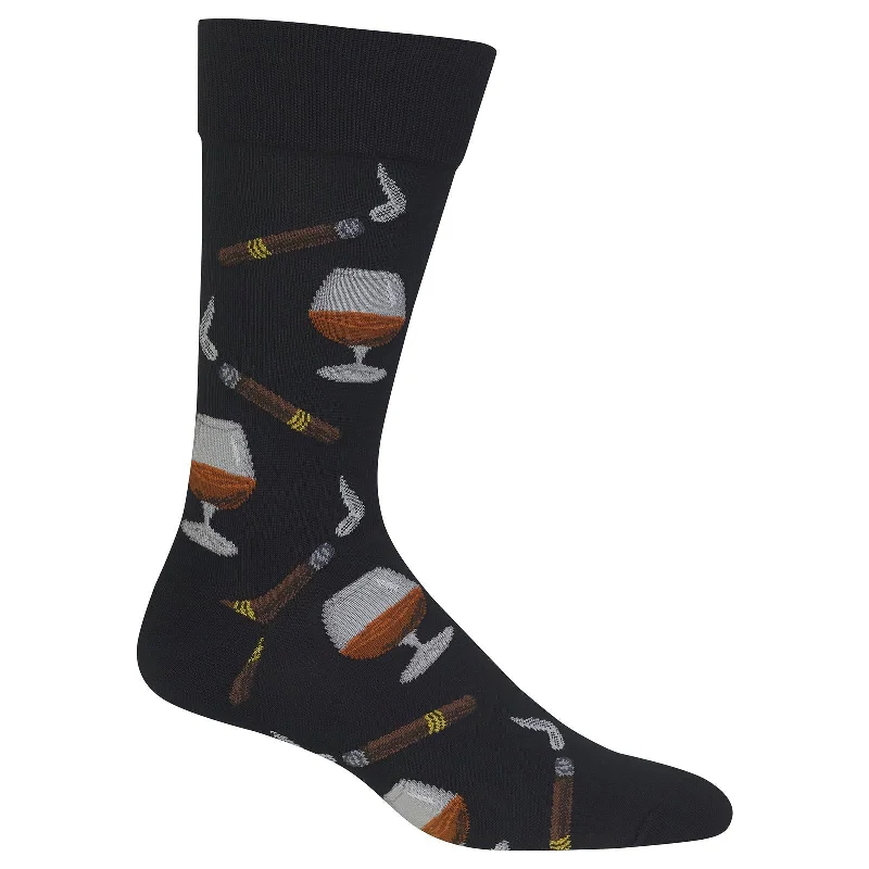 Hot Sox Mens Cognac and Cigars Socks