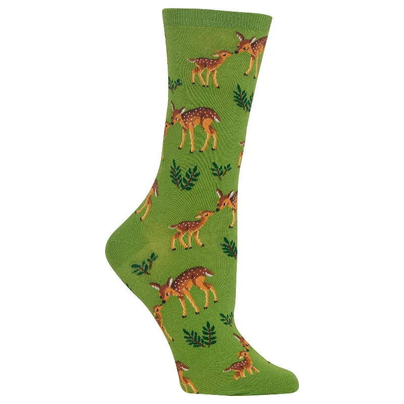 Hot Sox Womens Mother Deer Crew Socks