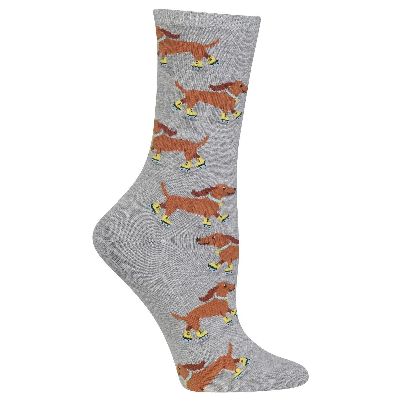 Hot Sox Womens Rollerskating Dogs Crew Socks