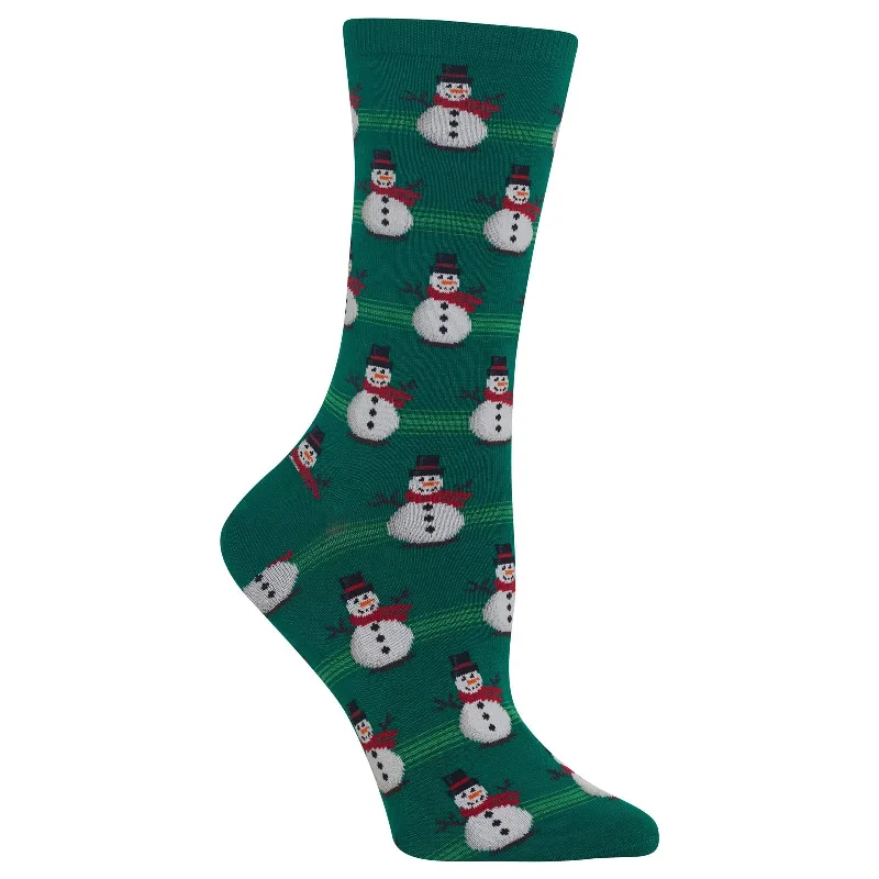 Hot Sox Womens Snowmen Crew Socks